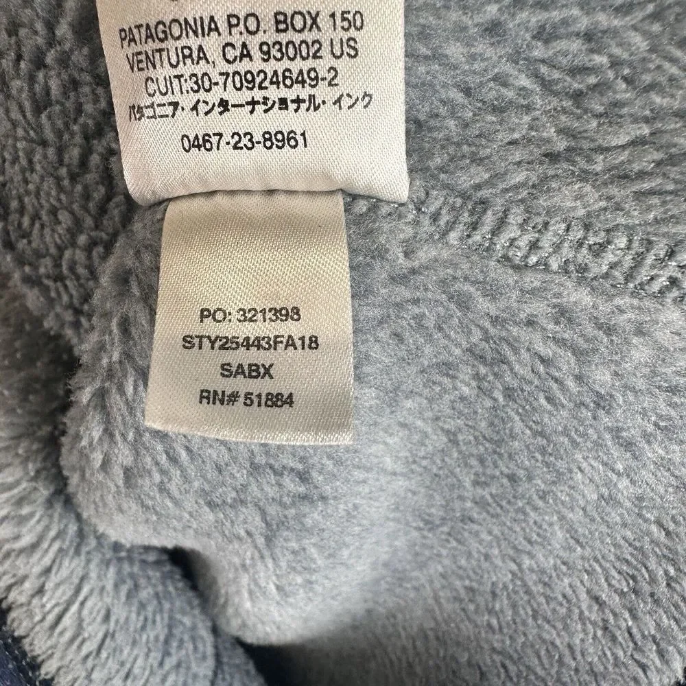 PATAGONIA‎ Womens Bluish Gray Re-Tool Snap-T Polartec Pullover Fleece Jacket XS